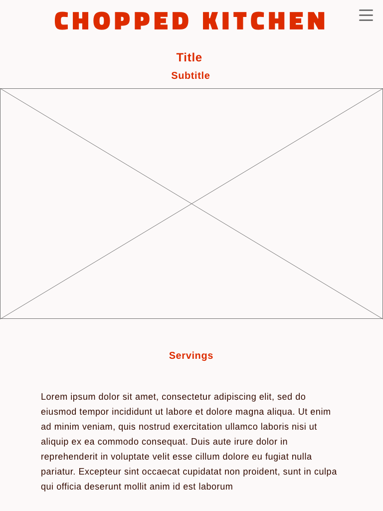 tablet recipe wireframe